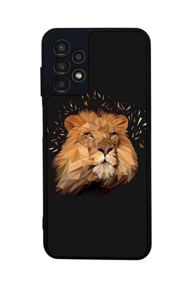 Samsung Galaxy A13 Uyumlu Aslan Tasarımlı Glossy Premium Kılıf
