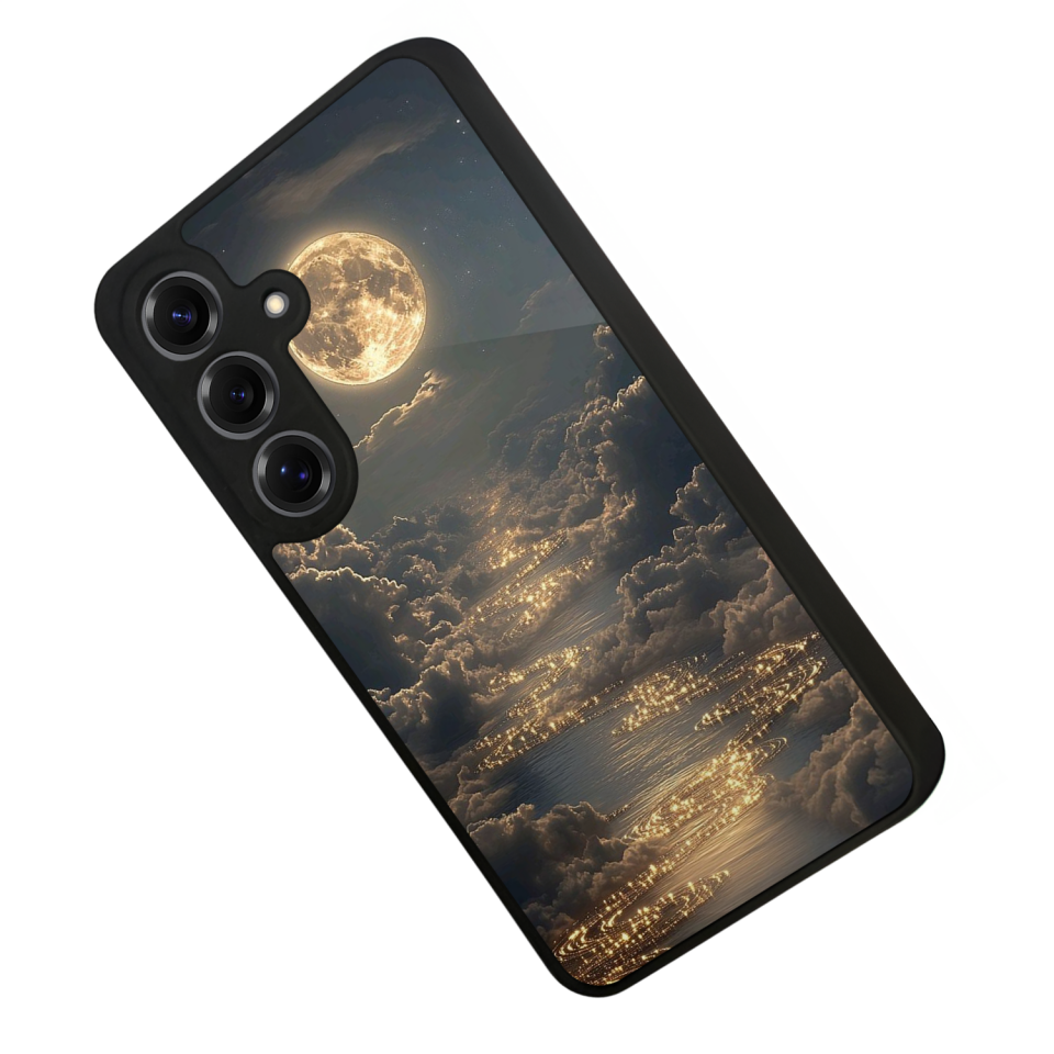 Samsung Galaxy S25 Uyumlu Ay Tasarımlı Glossy Premium Kılıf