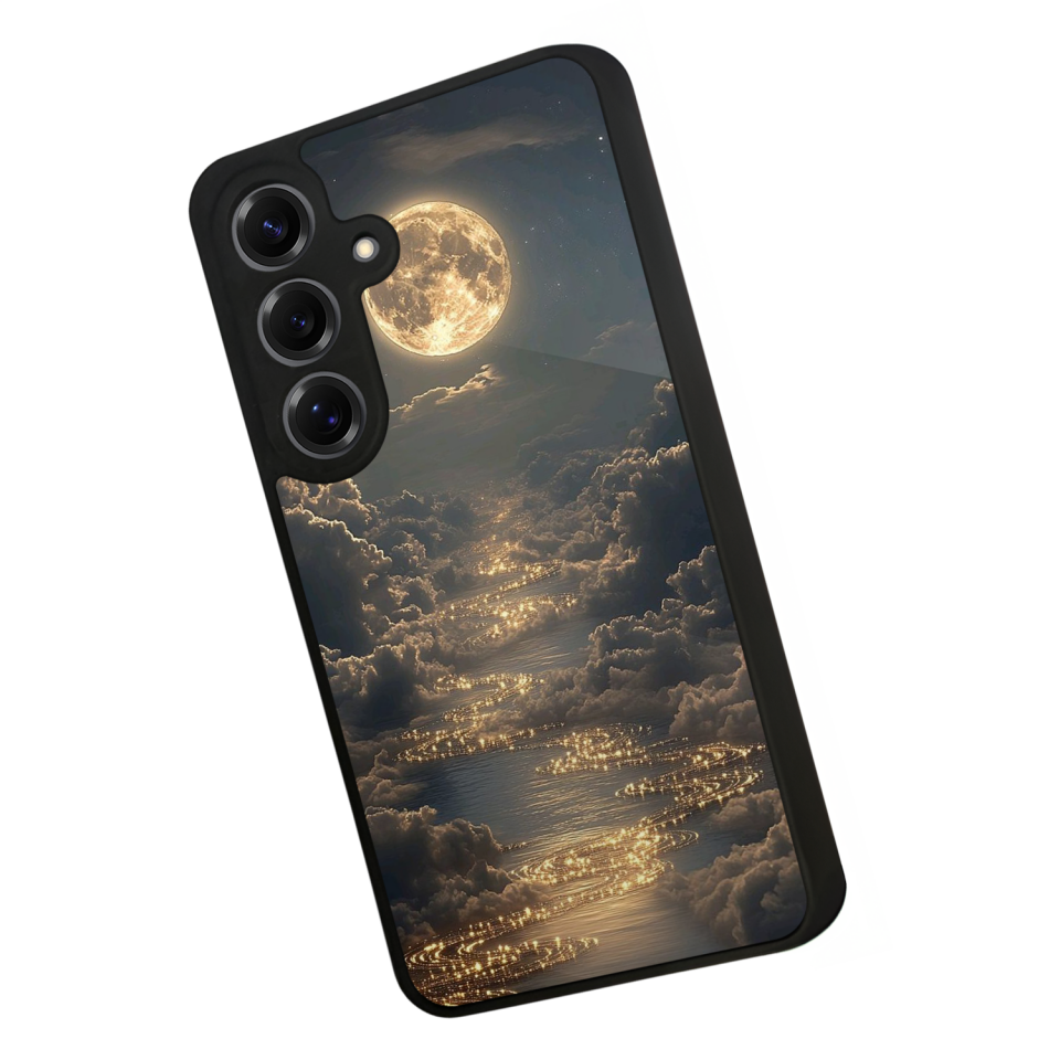 Samsung Galaxy S25 Uyumlu Ay Tasarımlı Glossy Premium Kılıf