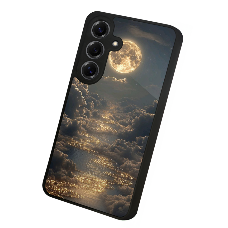 Samsung Galaxy S25 Uyumlu Ay Tasarımlı Glossy Premium Kılıf