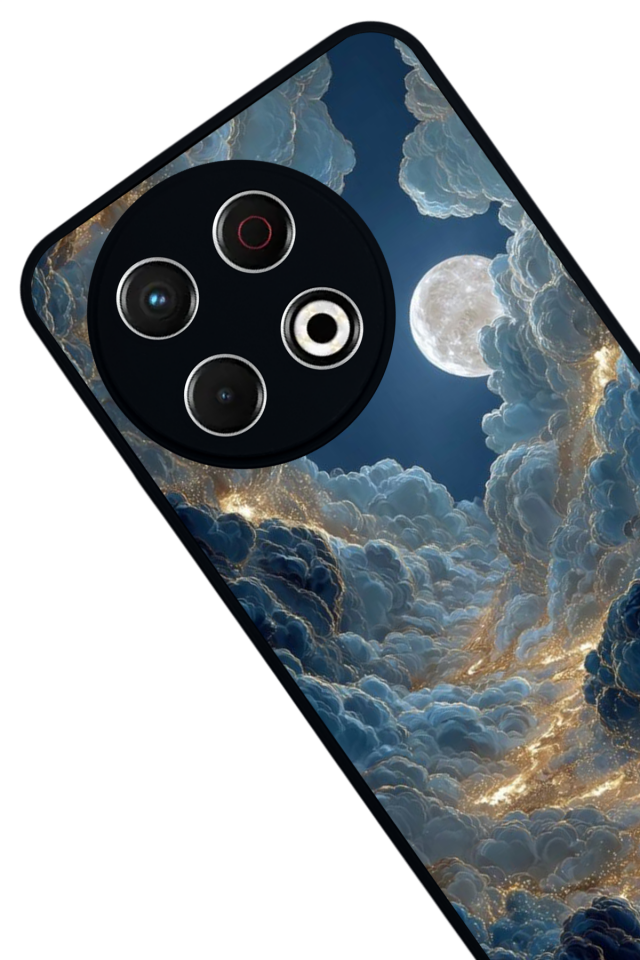 Tecno Spark 30 Pro Uyumlu Ay Tasarımlı Glossy Premium Kılıf