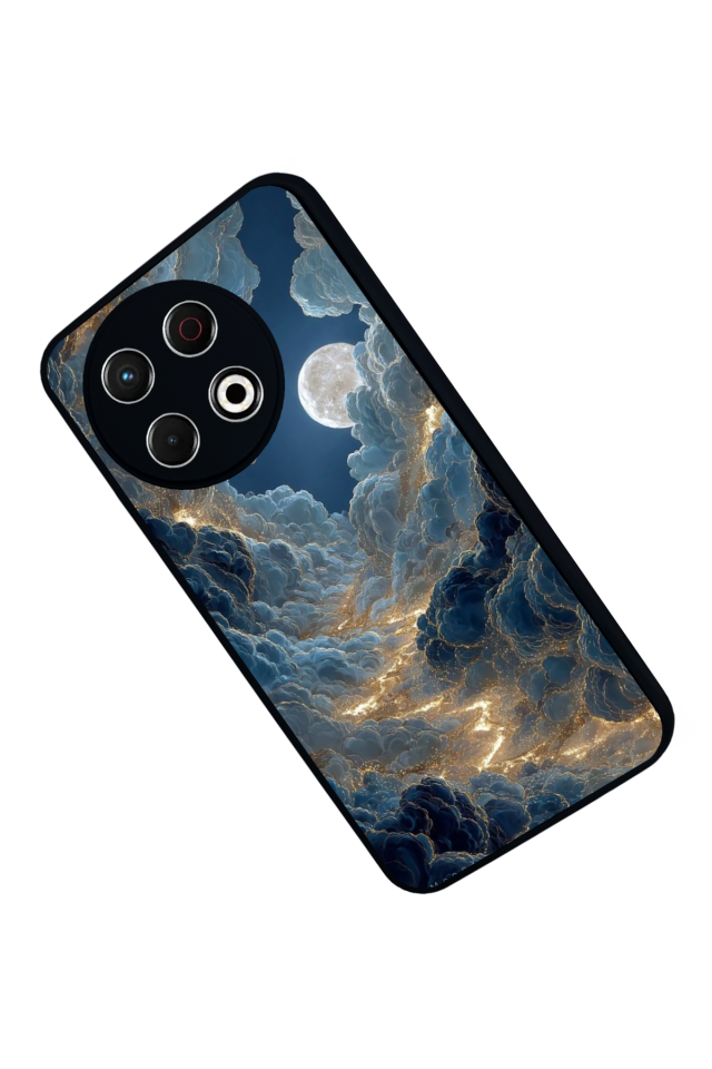 Tecno Spark 30 Pro Uyumlu Ay Tasarımlı Glossy Premium Kılıf