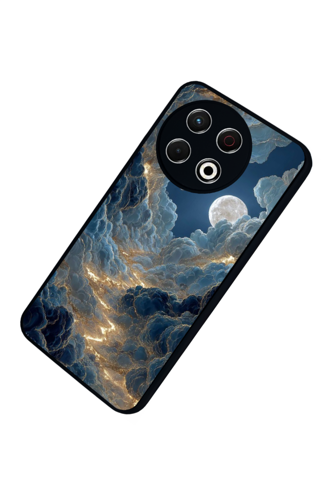 Tecno Spark 30 Pro Uyumlu Ay Tasarımlı Glossy Premium Kılıf