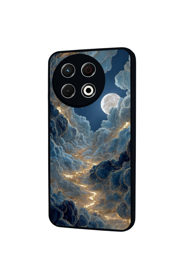 Tecno Spark 30 Pro Uyumlu Ay Tasarımlı Glossy Premium Kılıf