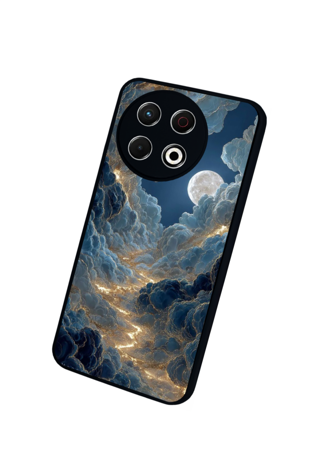 Tecno Spark 30 Pro Uyumlu Ay Tasarımlı Glossy Premium Kılıf