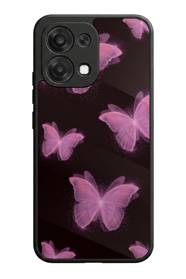 Oppo A6 Pro Uyumlu Kelebek Tasarımlı Glossy Premium Kılıf