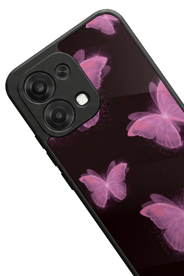 Oppo A6 Pro Uyumlu Kelebek Tasarımlı Glossy Premium Kılıf