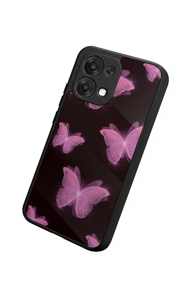 Oppo A6 Pro Uyumlu Kelebek Tasarımlı Glossy Premium Kılıf