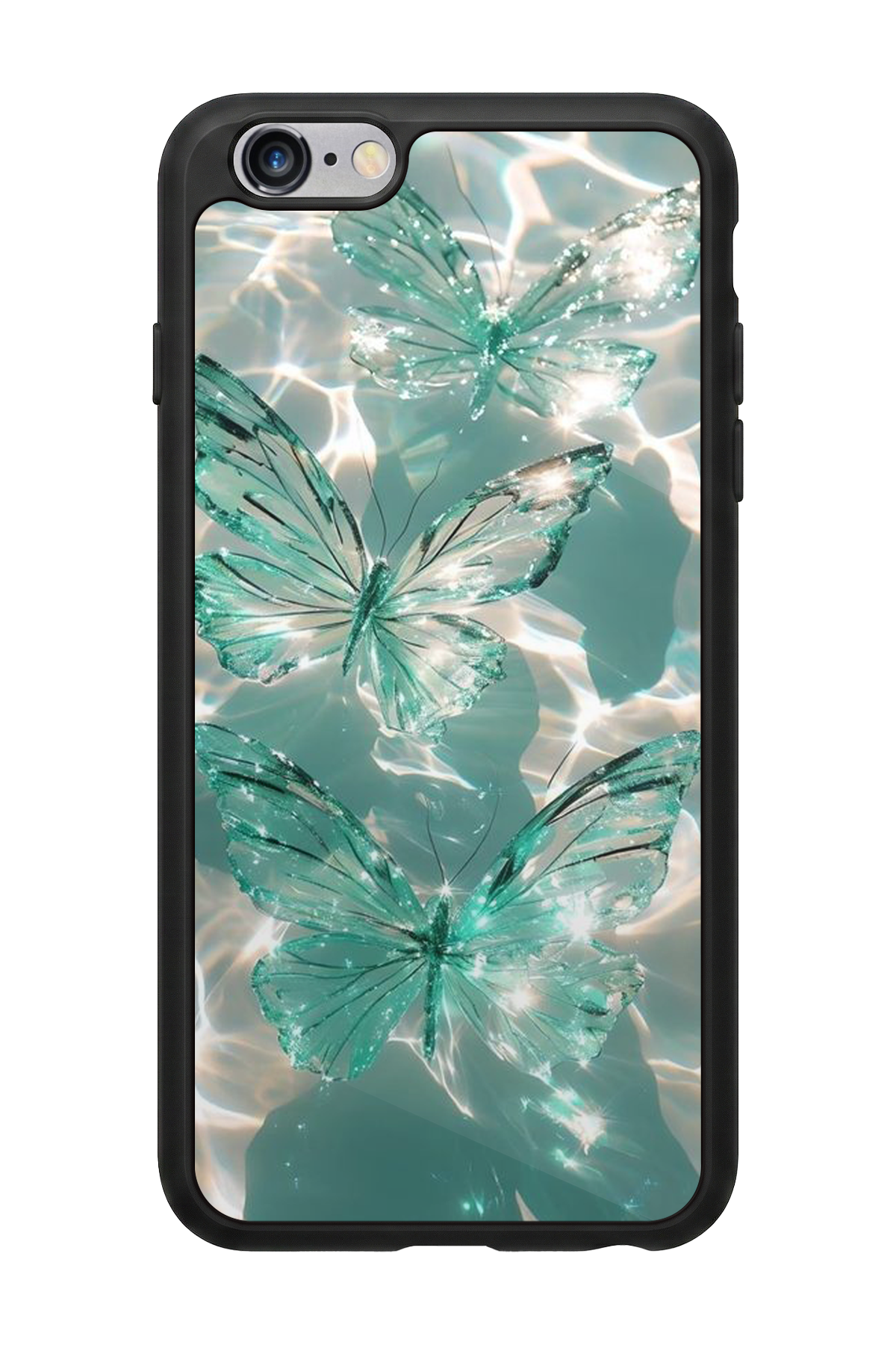iPhone 6 Plus Uyumlu Kelebek Tasarımlı Glossy Premium Kılıf