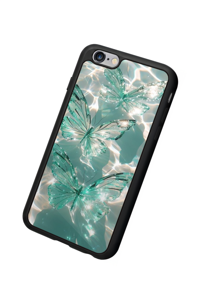 iPhone 6 Plus Uyumlu Kelebek Tasarımlı Glossy Premium Kılıf