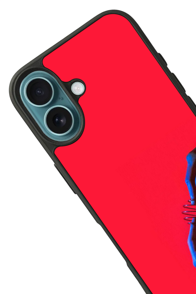 iPhone 16 Uyumlu Kirmizi Tasarımlı Glossy Premium Kılıf