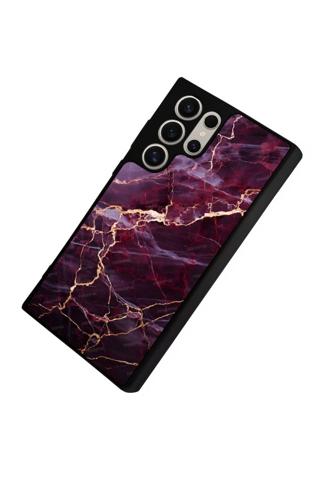 Samsung Galaxy S22 Ultra Uyumlu Mermer Marble Tasarımlı Glossy Premium Kılıf