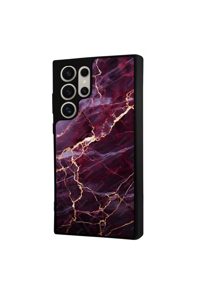 Samsung Galaxy S22 Ultra Uyumlu Mermer Marble Tasarımlı Glossy Premium Kılıf