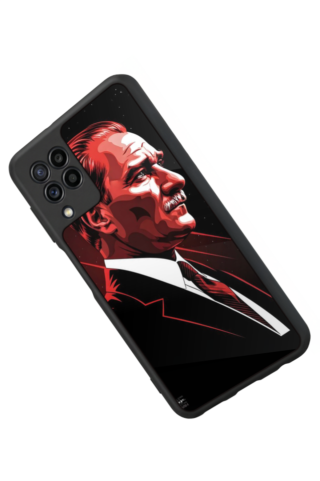 Samsung Galaxy M22 Uyumlu Mustafa Kemal Ataturk Tasarımlı Glossy Premium Kılıf