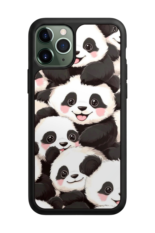 iPhone 11 Pro Max Uyumlu Panda Tasarımlı Glossy Premium Kılıf