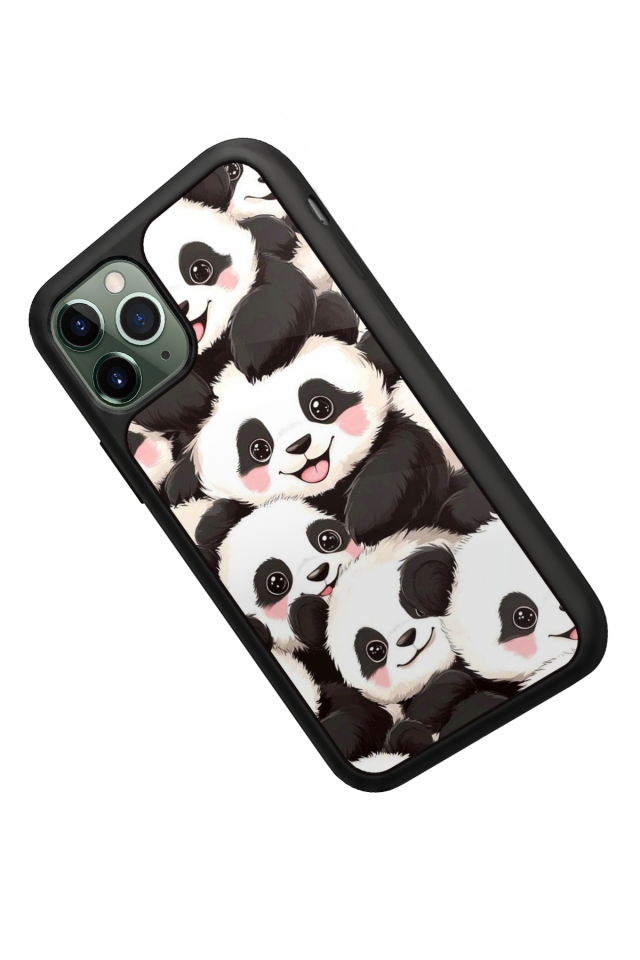 iPhone 11 Pro Max Uyumlu Panda Tasarımlı Glossy Premium Kılıf