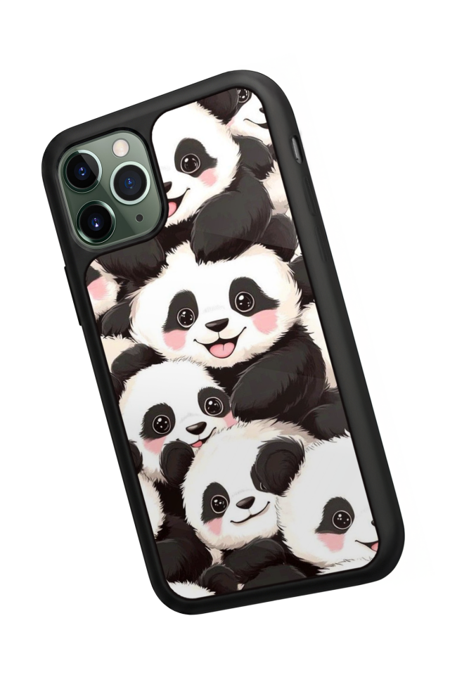 iPhone 11 Pro Max Uyumlu Panda Tasarımlı Glossy Premium Kılıf