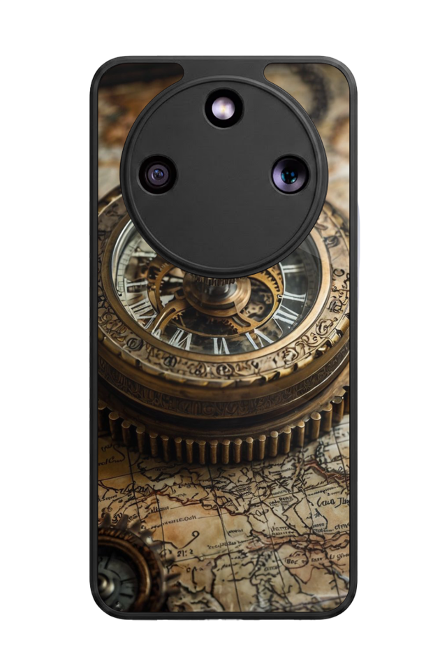 Honor Magic 8 Lite Uyumlu Pusula Tasarımlı Glossy Premium Kılıf