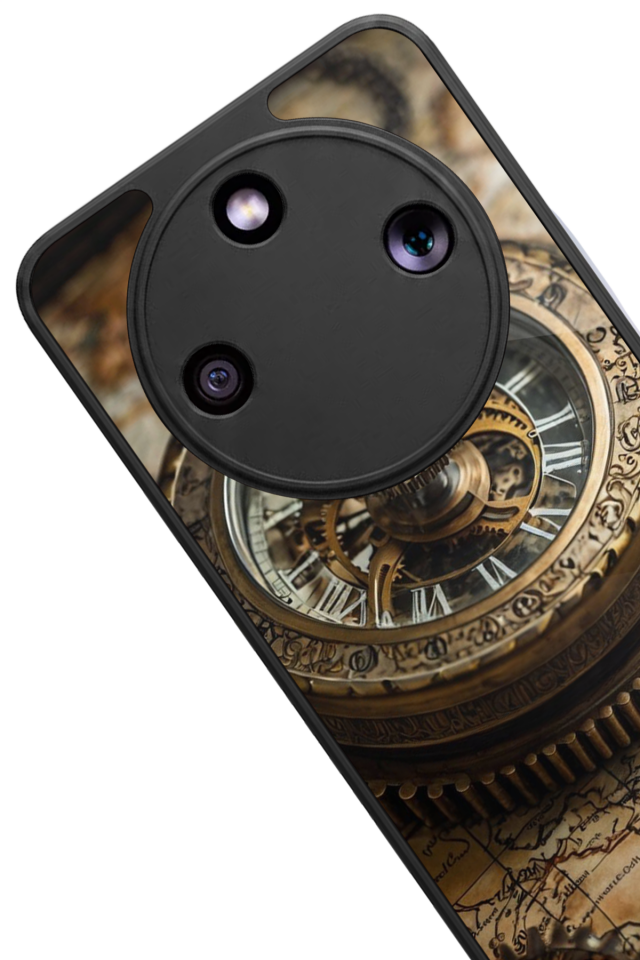 Honor Magic 8 Lite Uyumlu Pusula Tasarımlı Glossy Premium Kılıf
