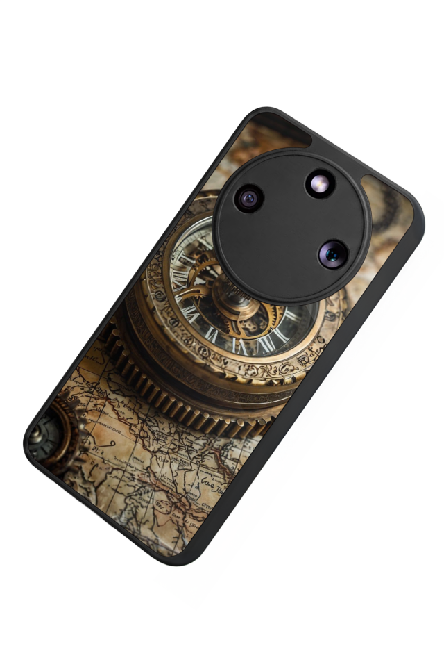 Honor Magic 8 Lite Uyumlu Pusula Tasarımlı Glossy Premium Kılıf