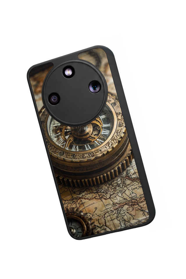 Honor Magic 8 Lite Uyumlu Pusula Tasarımlı Glossy Premium Kılıf