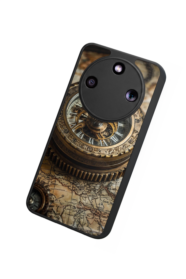 Honor Magic 8 Lite Uyumlu Pusula Tasarımlı Glossy Premium Kılıf