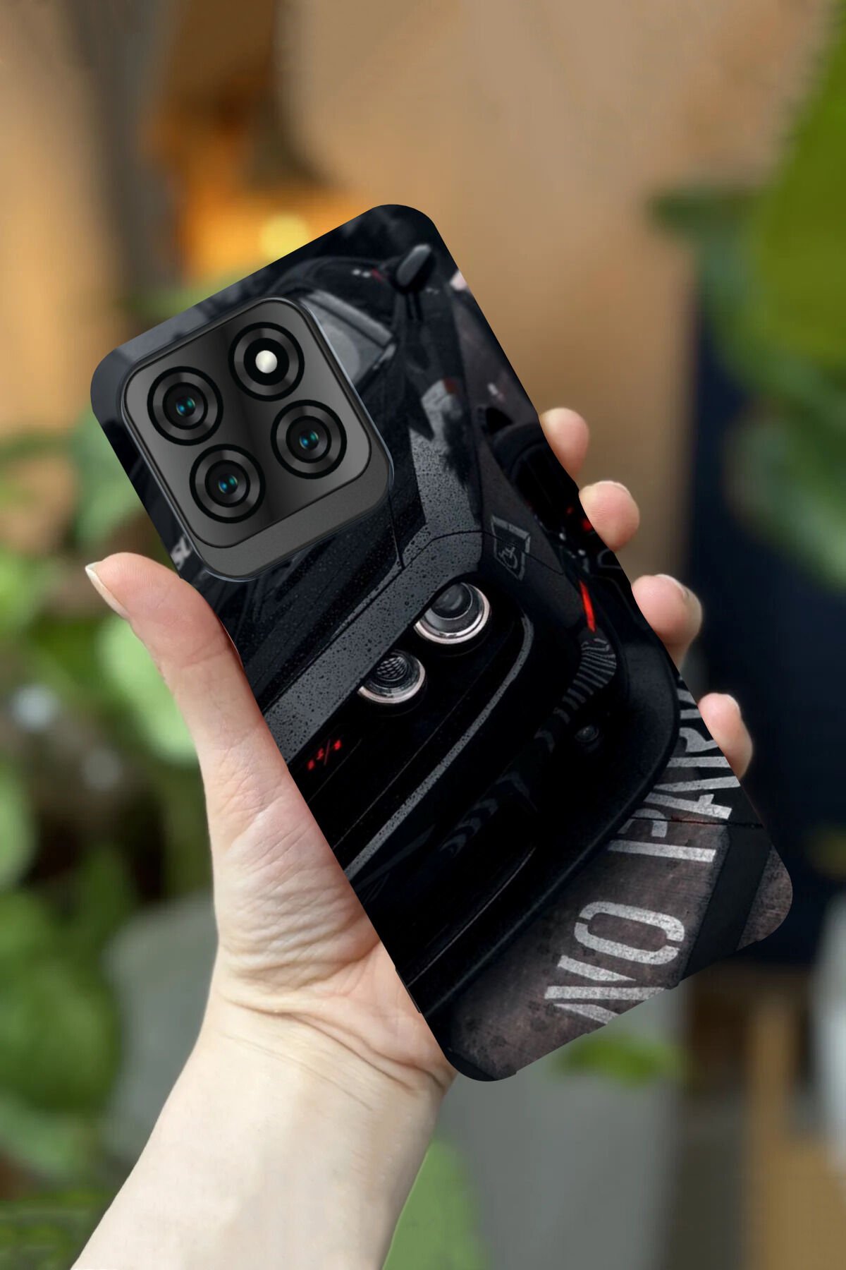 Reeder S71 Uyumlu Kamera Korumalı Siyah Araba Desenli HD Baskılı Silikon Kılıf