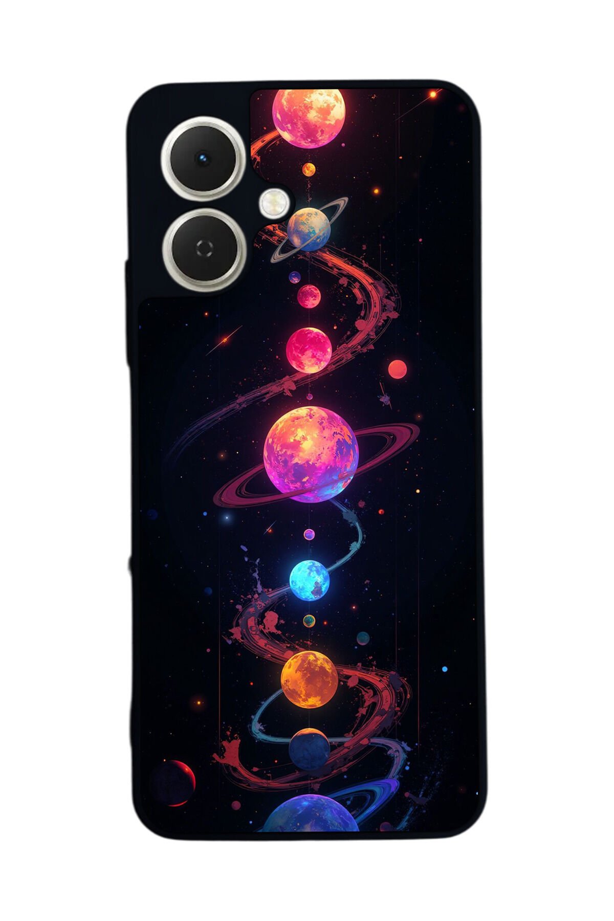 Tecno Spark GO 2 Uyumlu Uzay Tasarımlı Glossy Premium Kılıf