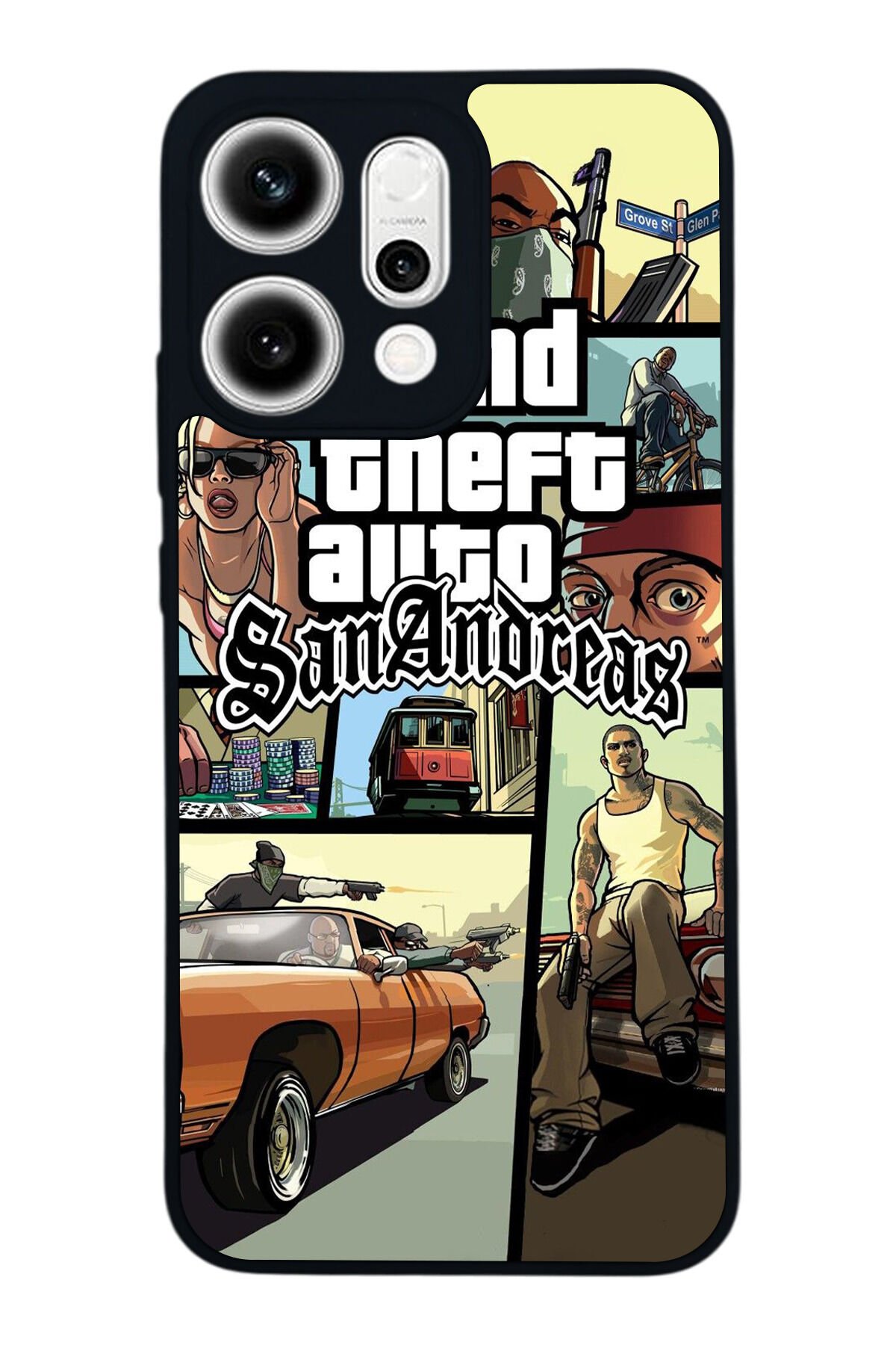 Oppo Reno 14 Uyumlu GTA Tasarımlı Glossy Premium Kılıf
