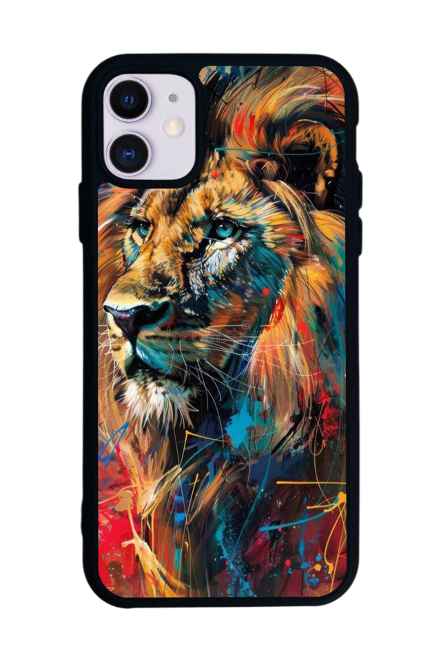 iPhone 11 Uyumlu Aslan Tasarımlı Glossy Premium Kılıf