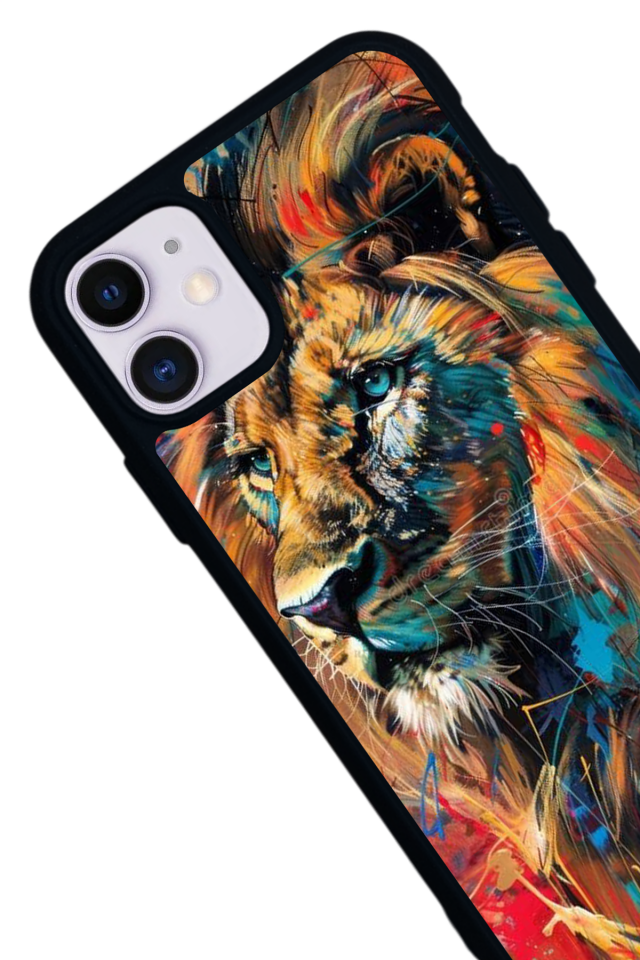 iPhone 11 Uyumlu Aslan Tasarımlı Glossy Premium Kılıf