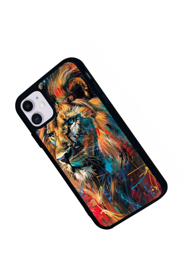 iPhone 11 Uyumlu Aslan Tasarımlı Glossy Premium Kılıf