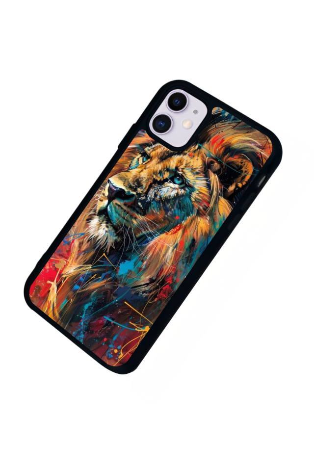 iPhone 11 Uyumlu Aslan Tasarımlı Glossy Premium Kılıf
