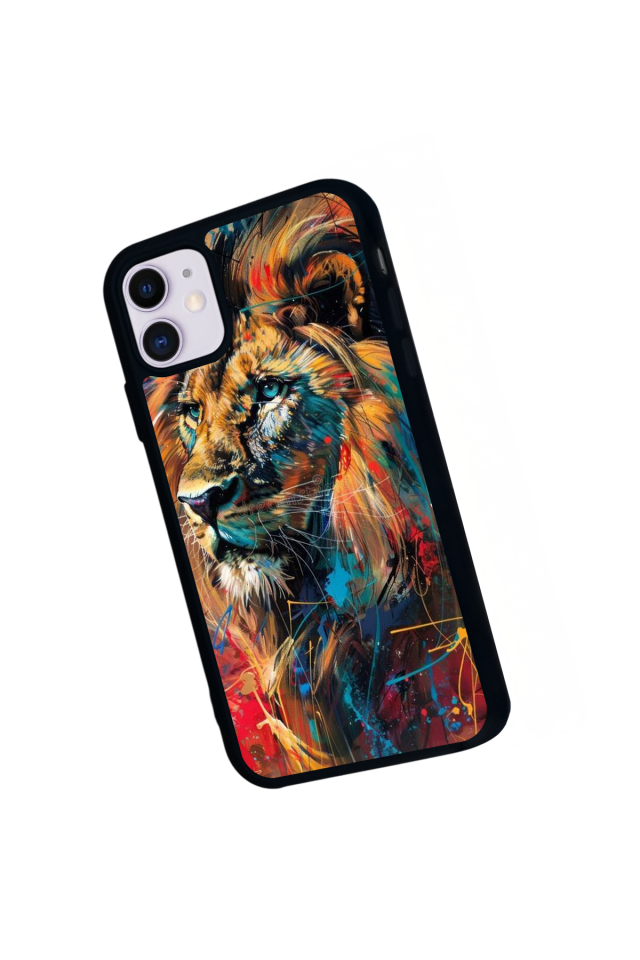 iPhone 11 Uyumlu Aslan Tasarımlı Glossy Premium Kılıf