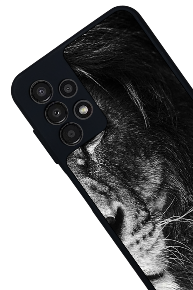 Samsung Galaxy A13 Uyumlu Aslan Tasarımlı Glossy Premium Kılıf