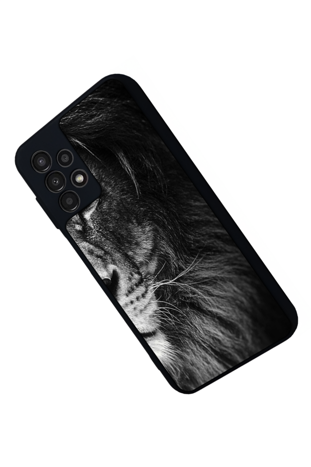 Samsung Galaxy A13 Uyumlu Aslan Tasarımlı Glossy Premium Kılıf
