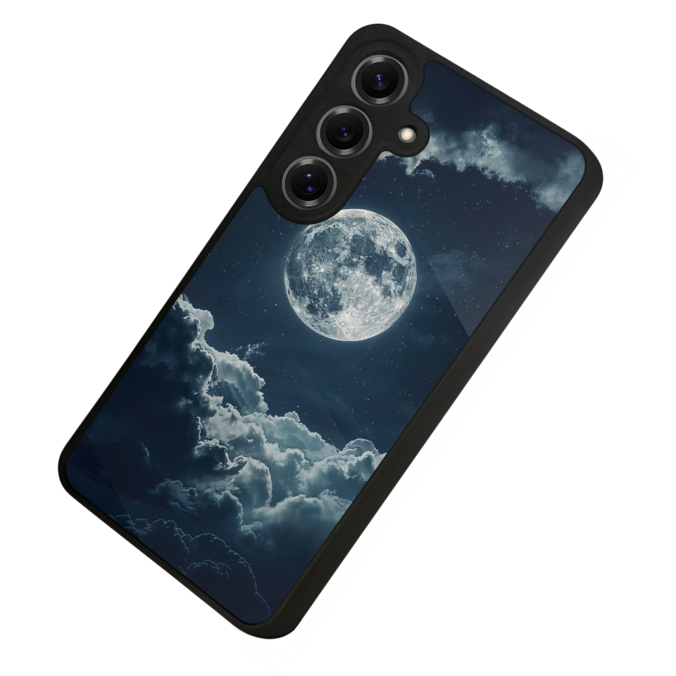 Samsung Galaxy S25 Uyumlu Ay Tasarımlı Glossy Premium Kılıf