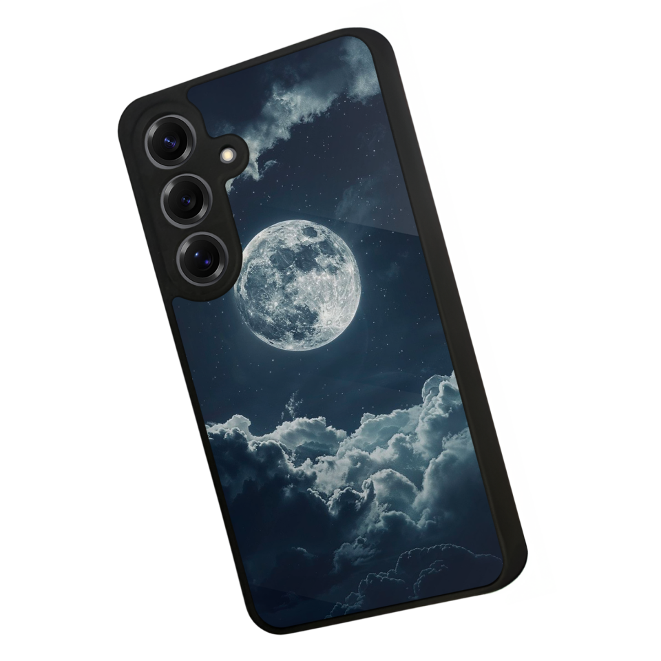 Samsung Galaxy S25 Uyumlu Ay Tasarımlı Glossy Premium Kılıf