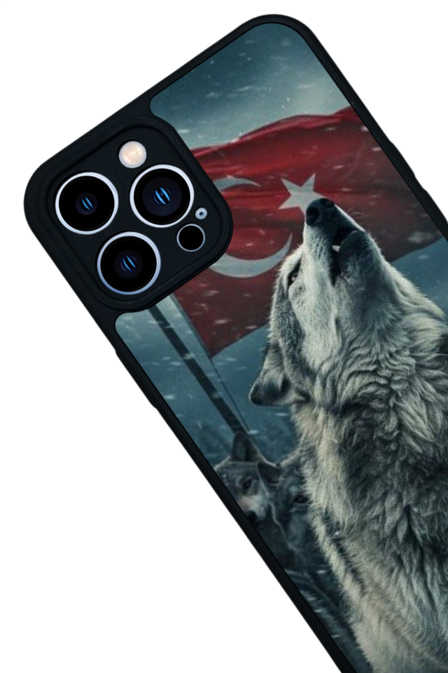 iPhone 13 Pro Max Uyumlu Bozkurt Tasarımlı Glossy Premium Kılıf