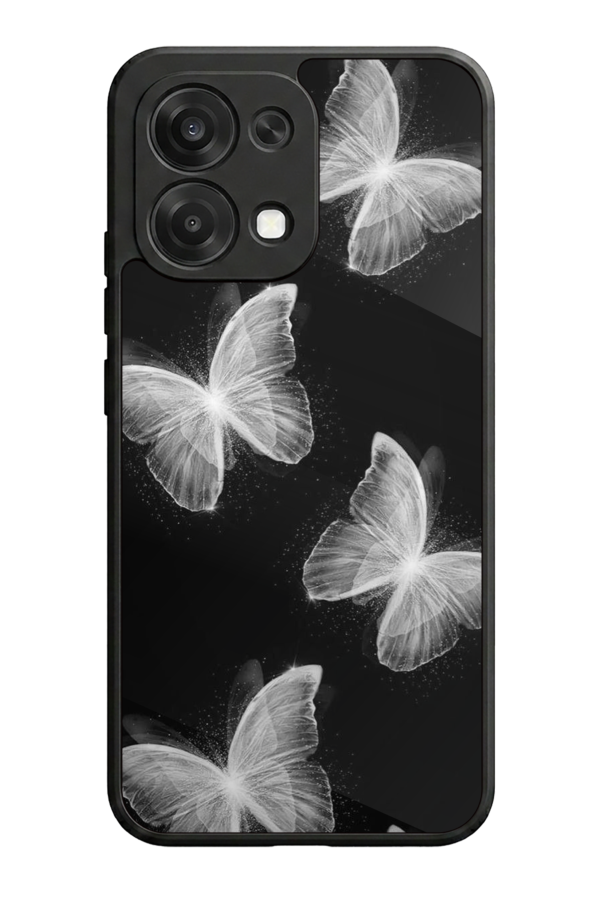 Oppo A6 Pro Uyumlu Kelebek Tasarımlı Glossy Premium Kılıf