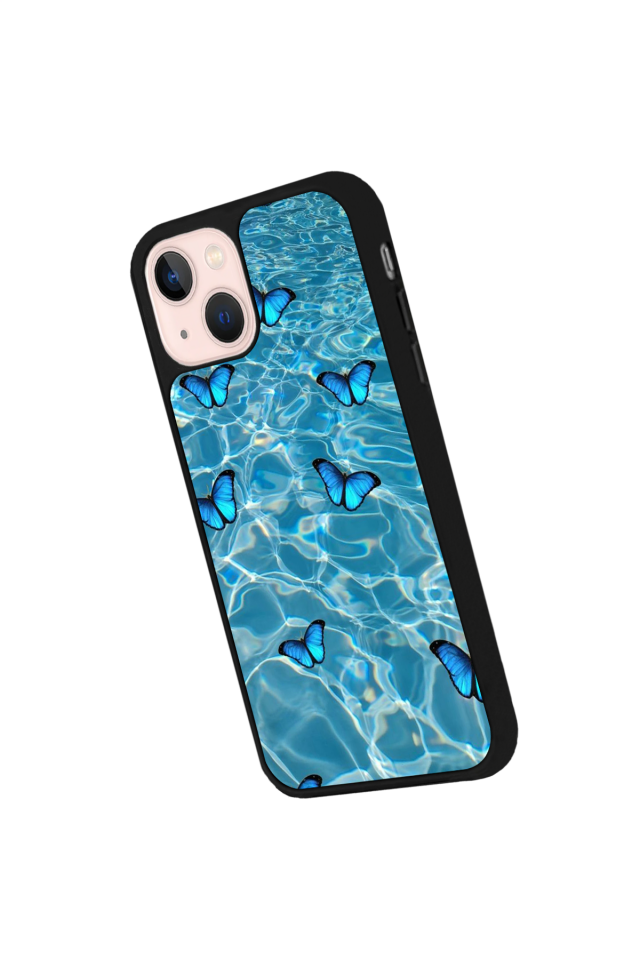iPhone 13 Mini Uyumlu Kelebek Tasarımlı Glossy Premium Kılıf