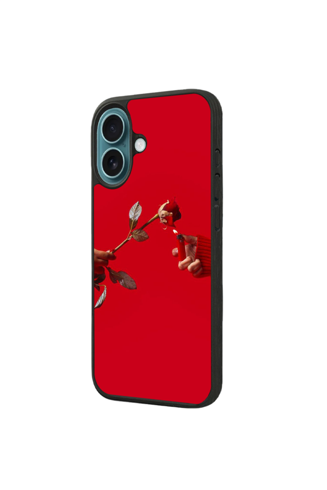 iPhone 16 Uyumlu Kirmizi Tasarımlı Glossy Premium Kılıf