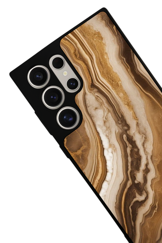 Samsung Galaxy S22 Ultra Uyumlu Mermer Marble Tasarımlı Glossy Premium Kılıf