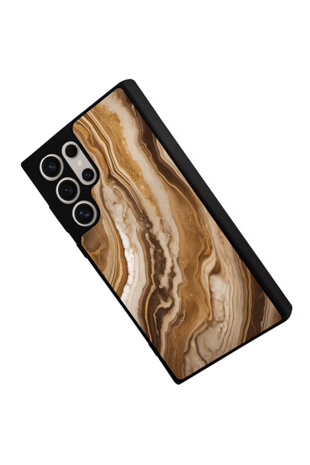 Samsung Galaxy S22 Ultra Uyumlu Mermer Marble Tasarımlı Glossy Premium Kılıf