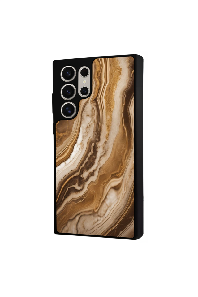 Samsung Galaxy S22 Ultra Uyumlu Mermer Marble Tasarımlı Glossy Premium Kılıf