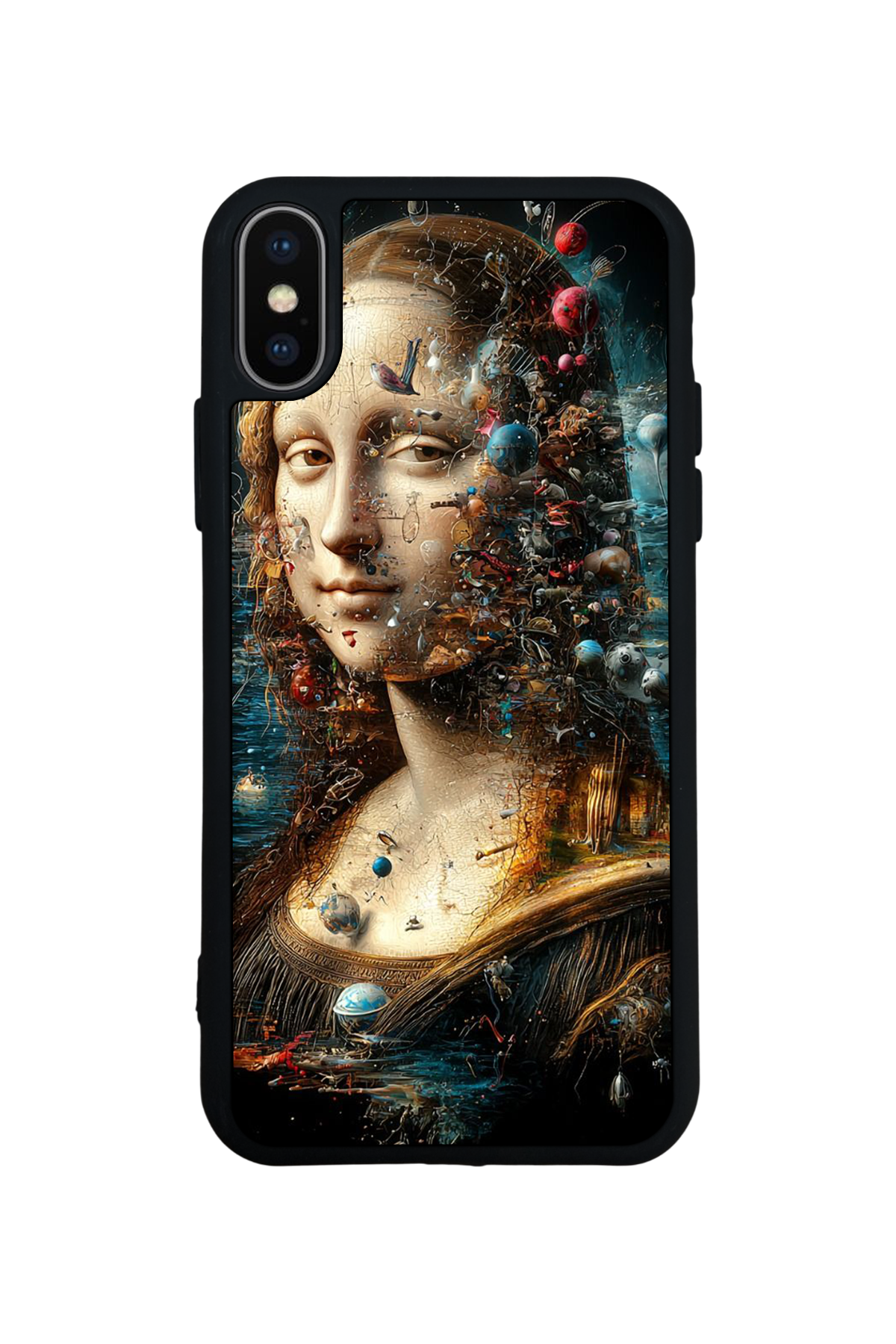 iPhone X/ XS Uyumlu Monalisa Tasarımlı Glossy Premium Kılıf
