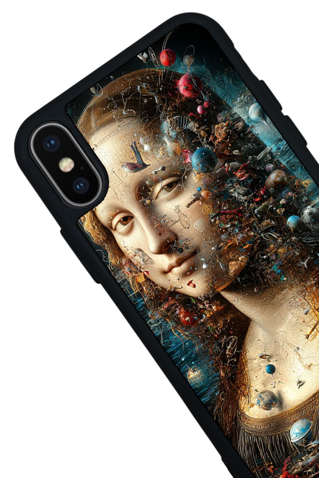 iPhone X/ XS Uyumlu Monalisa Tasarımlı Glossy Premium Kılıf