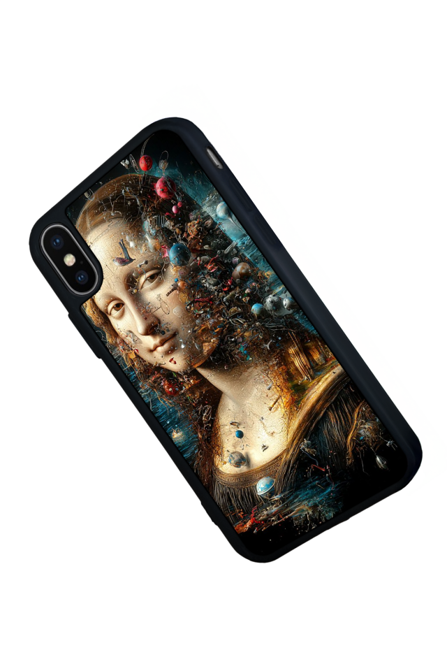 iPhone X/ XS Uyumlu Monalisa Tasarımlı Glossy Premium Kılıf
