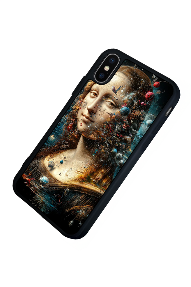 iPhone X/ XS Uyumlu Monalisa Tasarımlı Glossy Premium Kılıf