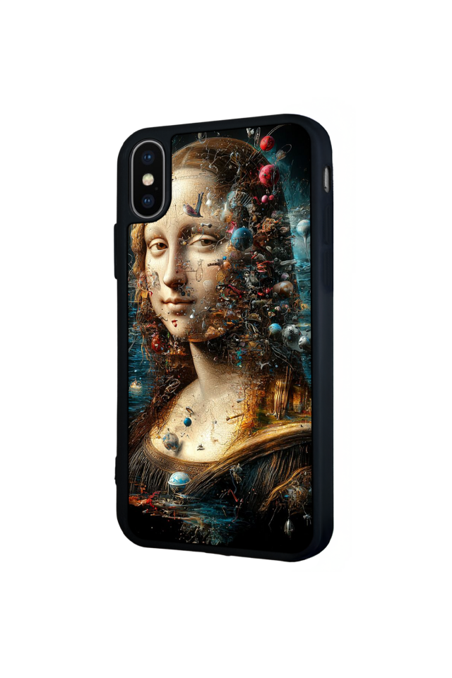 iPhone X/ XS Uyumlu Monalisa Tasarımlı Glossy Premium Kılıf